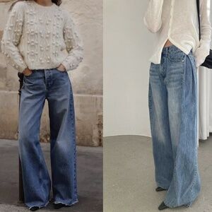 Skater Wide Leg Jeans - Axel Blue size 5